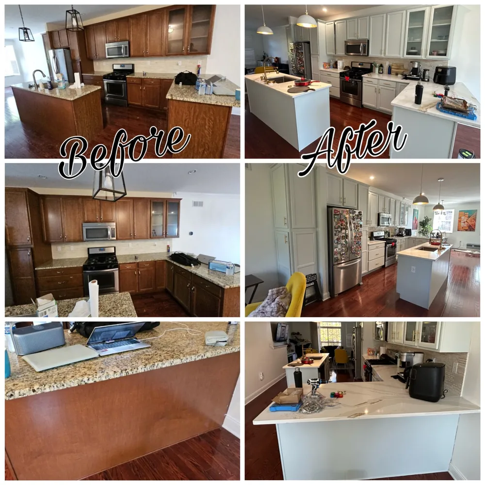 Kitchen before and after project board